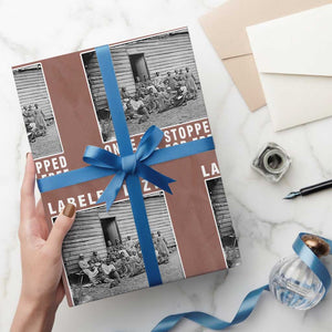 Labeled Lazy Once We Stopped Working For Free Wrapping Paper Roll TS11 Mocha Print Your Wear