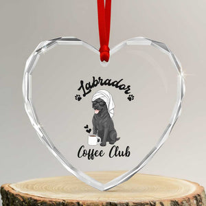 Labrador Coffee Club Heart Crystal Glass Ornament Funny Dog Lover Gift TS12 Transparent Glass 3'' Heart Print Your Wear