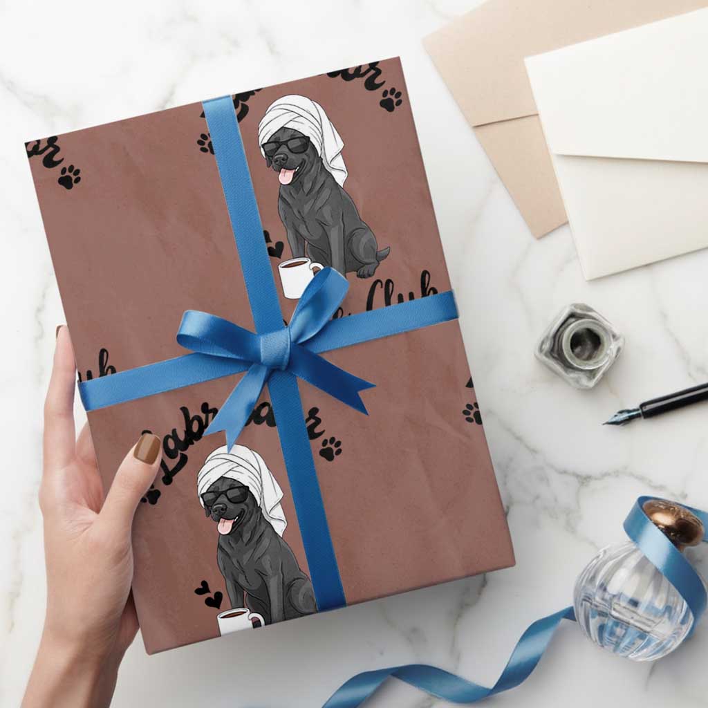 Labrador Coffee Club Wrapping Paper Roll Funny Dog Lover Gift TS12 Mocha Print Your Wear