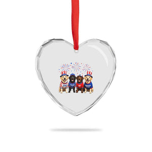 Labrador Retriever Americas 250th Anniversary Heart Crystal Glass Ornament 4th July US 250 Years Of Freedom Dog Lovers 1776 2026