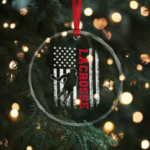 Lacrosse American Flag Lax Men 4th of July Crystal Glass Ornament TS11 Print Your Wear