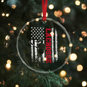 Lacrosse American Flag Lax Women 4th of July Crystal Glass Ornament TS11 Print Your Wear
