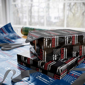 Lacrosse American Flag Lax Women 4th of July Wrapping Paper Roll TS11 Black Print Your Wear