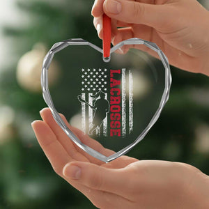 Lacrosse American Flag Lax Women 4th of July Heart Crystal Glass Ornament TS11 Print Your Wear