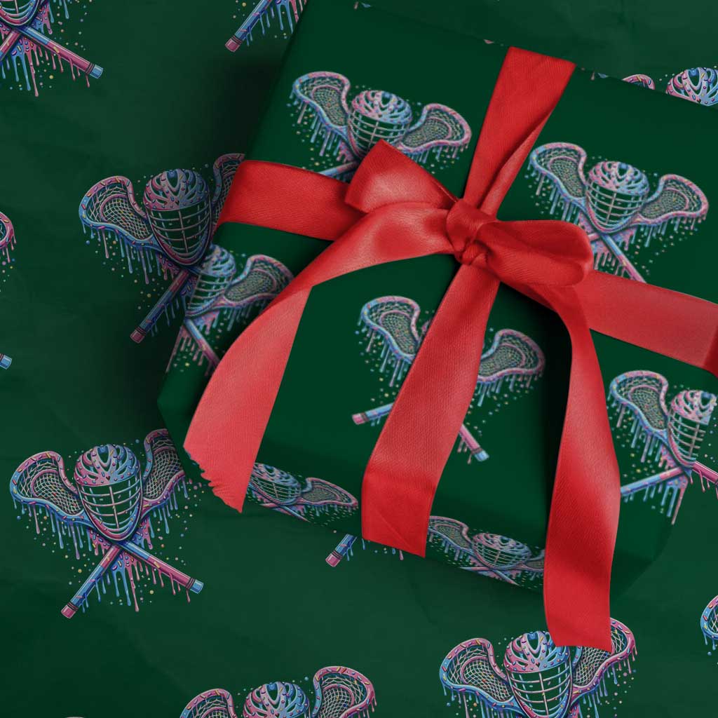 Lacrosse Drip Ice Cream Lax Helmet Sticks Sport Player Wrapping Paper Roll TS11 Green Print Your Wear