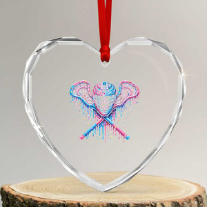 Lacrosse Drip Ice Cream Lax Helmet Sticks Sport Player Heart Crystal Glass Ornament TS11 Transparent Glass 3'' Heart Print Your Wear