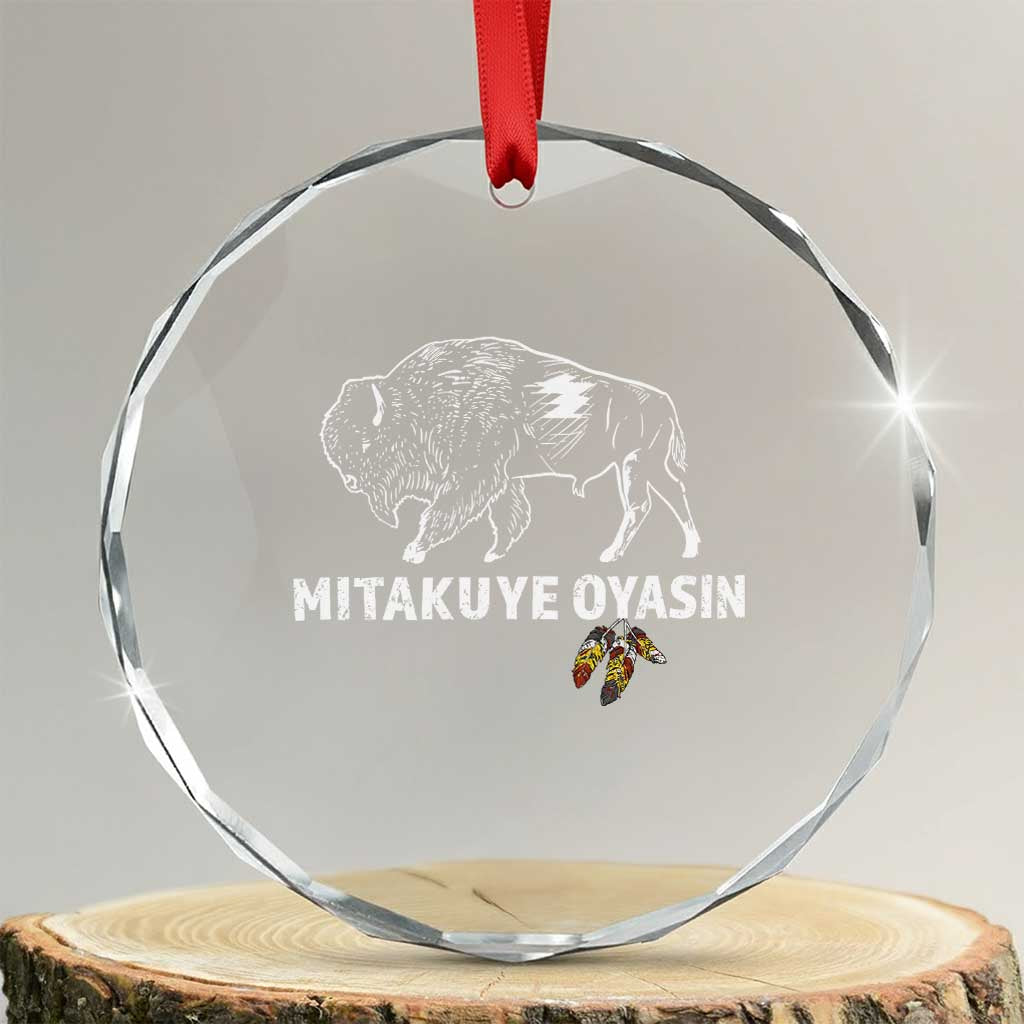 Lakota Tribe Teton Sioux Nation Native American Pride Crystal Glass Ornament TS14 Transparent Glass 3'' Circle Print Your Wear