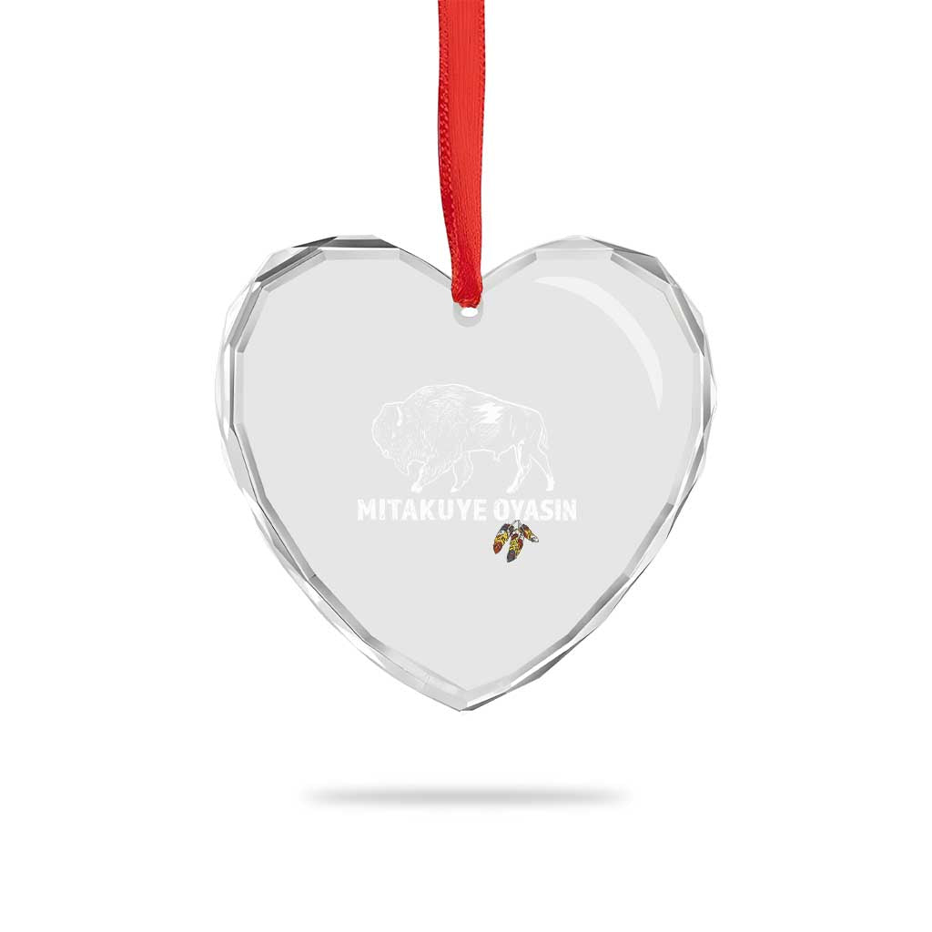 Lakota Tribe Teton Sioux Nation Native American Pride Heart Crystal Glass Ornament