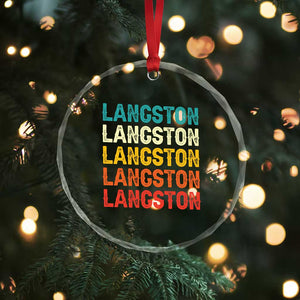 Langston Crystal Glass Ornament Oklahoma Retro Vintage City