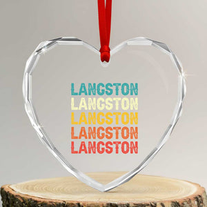 Langston Heart Crystal Glass Ornament Oklahoma Retro Vintage City