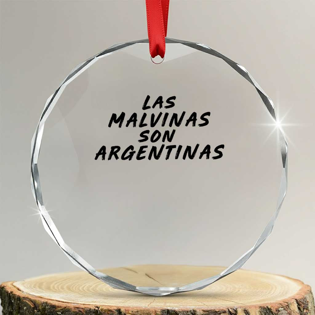Las Malvinas Son Argentinas Crystal Glass Ornament Political Statement TS11 Transparent Glass 3'' Circle Print Your Wear
