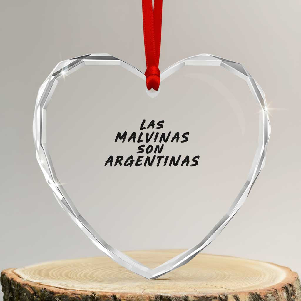 Las Malvinas Son Argentinas Heart Crystal Glass Ornament Political Statement TS11 Transparent Glass 3'' Heart Print Your Wear