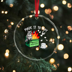 Last Day of School Crystal Glass Ornament Funny Raccoon Dumpster Fire Made It To May Teacher TS10 Print Your Wear