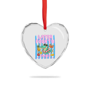 Later Fourth Grader School's Out For Summer Heart Crystal Glass Ornament Last Day Of School Later Gator Alligator TS14 Print Your Wear