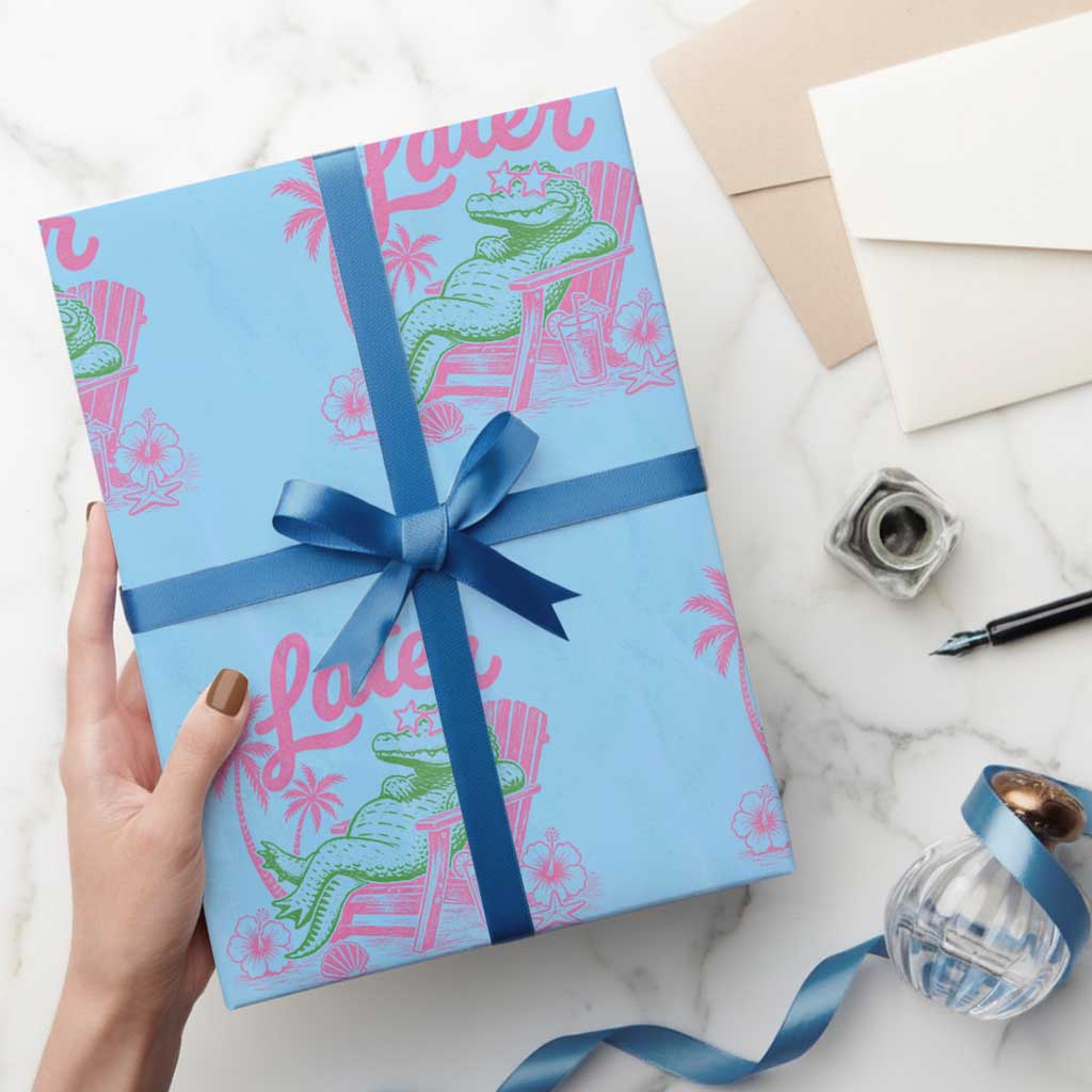 Later Gator Funny Alligator Meme Wrapping Paper Roll Last Day of School Summer Vacation Teachers Kids