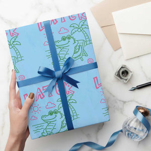 Later Gator School's Out for Summer Wrapping Paper Roll Funny Last Day of School TS11 Light Blue Print Your Wear