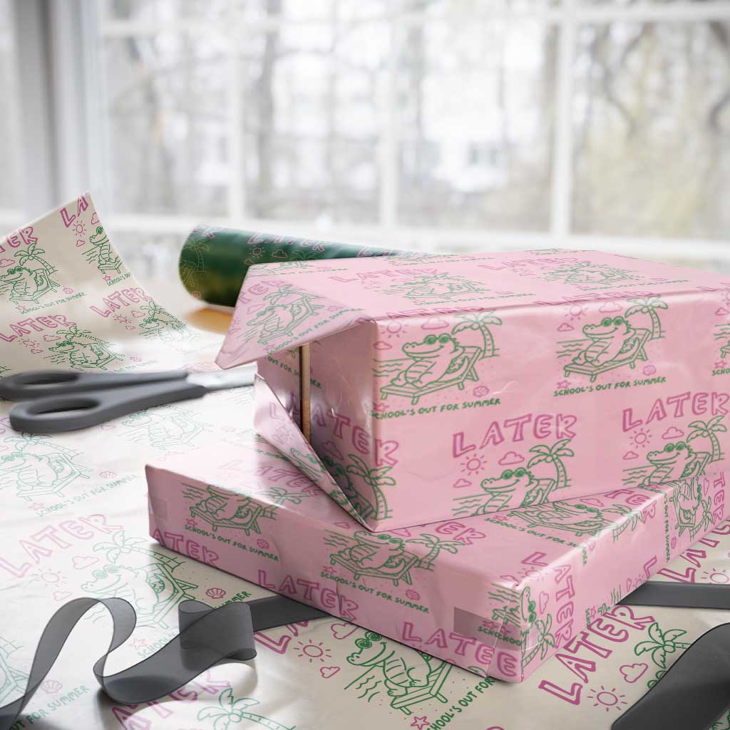 Later Gator School's Out for Summer Wrapping Paper Roll Funny Last Day of School TS11 Light Pink Print Your Wear