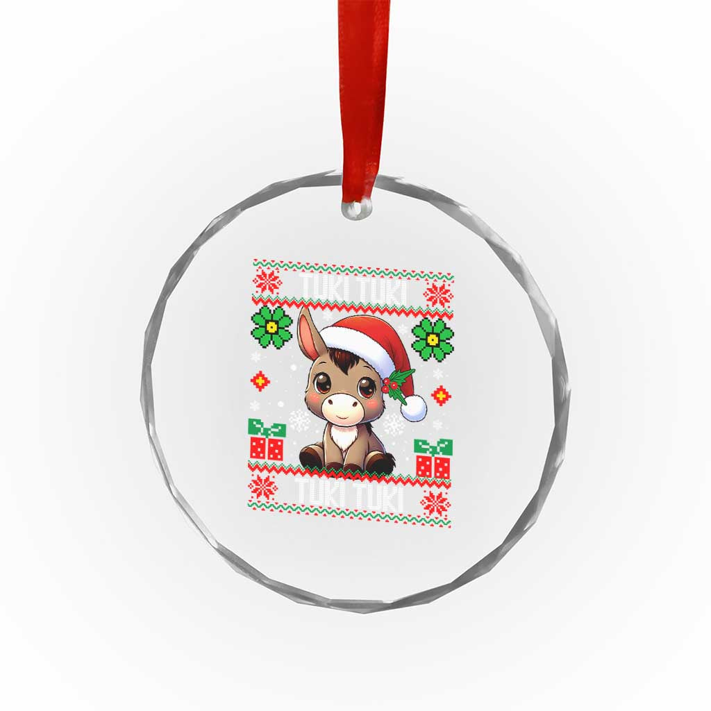 Latin American Xmas Crystal Glass Ornament Mi Burrito Mexican Donkey Latino Ugly Christmas TS02 Print Your Wear