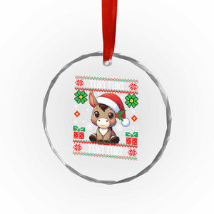Latin American Xmas Crystal Glass Ornament Mi Burrito Mexican Donkey Latino Ugly Christmas TS02 Print Your Wear