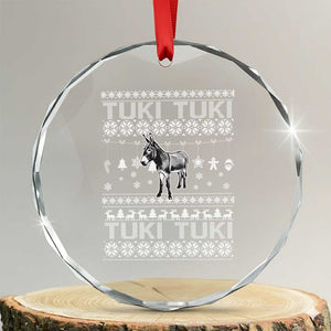 Latin American Xmas Crystal Glass Ornament Tuki Tuki Mi Burrito Latino Ugly Christmas TS02 Transparent Glass 3'' Circle Print Your Wear