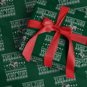 Latin American Xmas Wrapping Paper Roll Tuki Tuki Mi Burrito Latino Ugly Christmas TS02 Green Print Your Wear