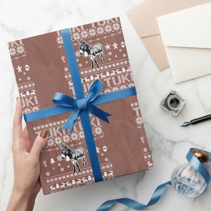 Latin American Xmas Wrapping Paper Roll Tuki Tuki Mi Burrito Latino Ugly Christmas TS02 Mocha Print Your Wear