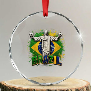 Latin Pride Christ The Redeemer Graphic Crystal Glass Ornament Brazilian Football 2026 TS12 Transparent Glass 3'' Circle Print Your Wear