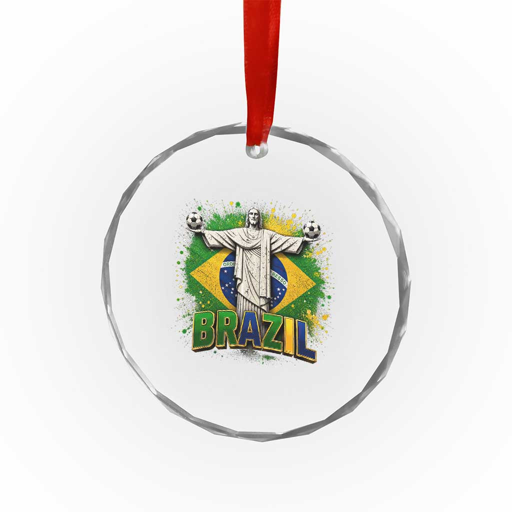 Latin Pride Christ The Redeemer Graphic Crystal Glass Ornament Brazilian Football 2026 TS12 Print Your Wear