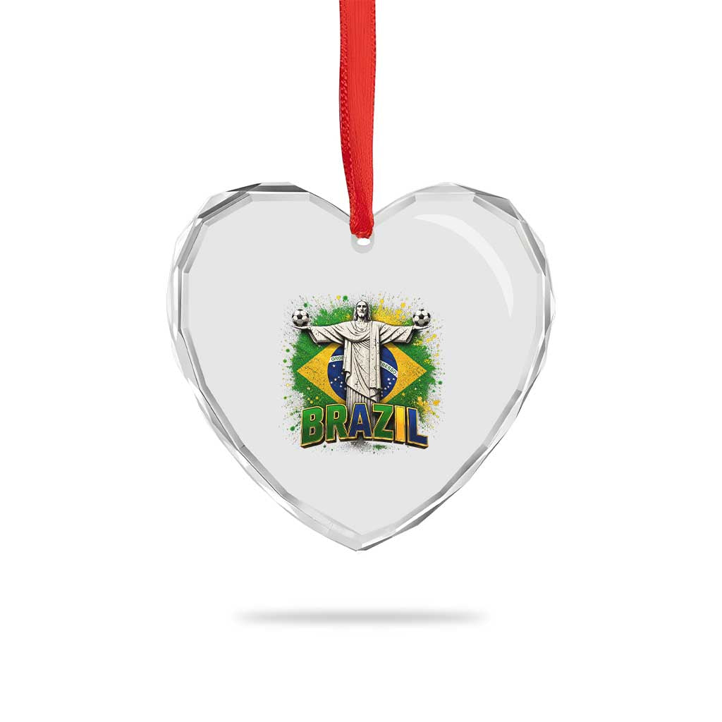 Latin Pride Christ The Redeemer Graphic Heart Crystal Glass Ornament Brazilian Football 2026