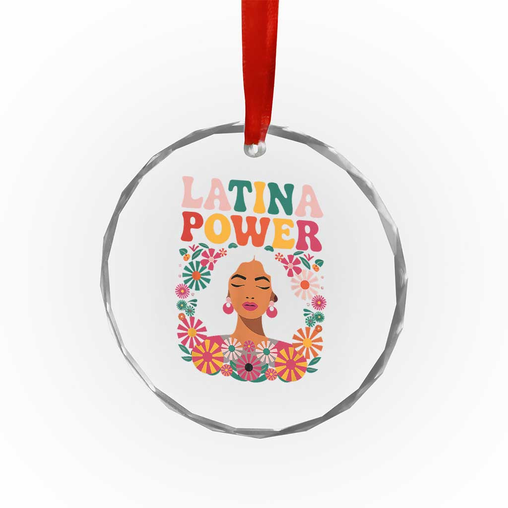 Latina Power Crystal Glass Ornament Floral Hispanic Heritage TS02 Print Your Wear