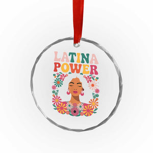 Latina Power Crystal Glass Ornament Floral Hispanic Heritage TS02 Print Your Wear