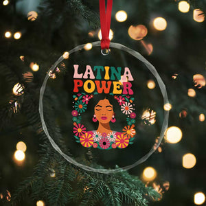 Latina Power Crystal Glass Ornament Floral Hispanic Heritage TS02 Print Your Wear