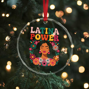 Latina Power Crystal Glass Ornament Floral Hispanic Heritage TS02 Print Your Wear
