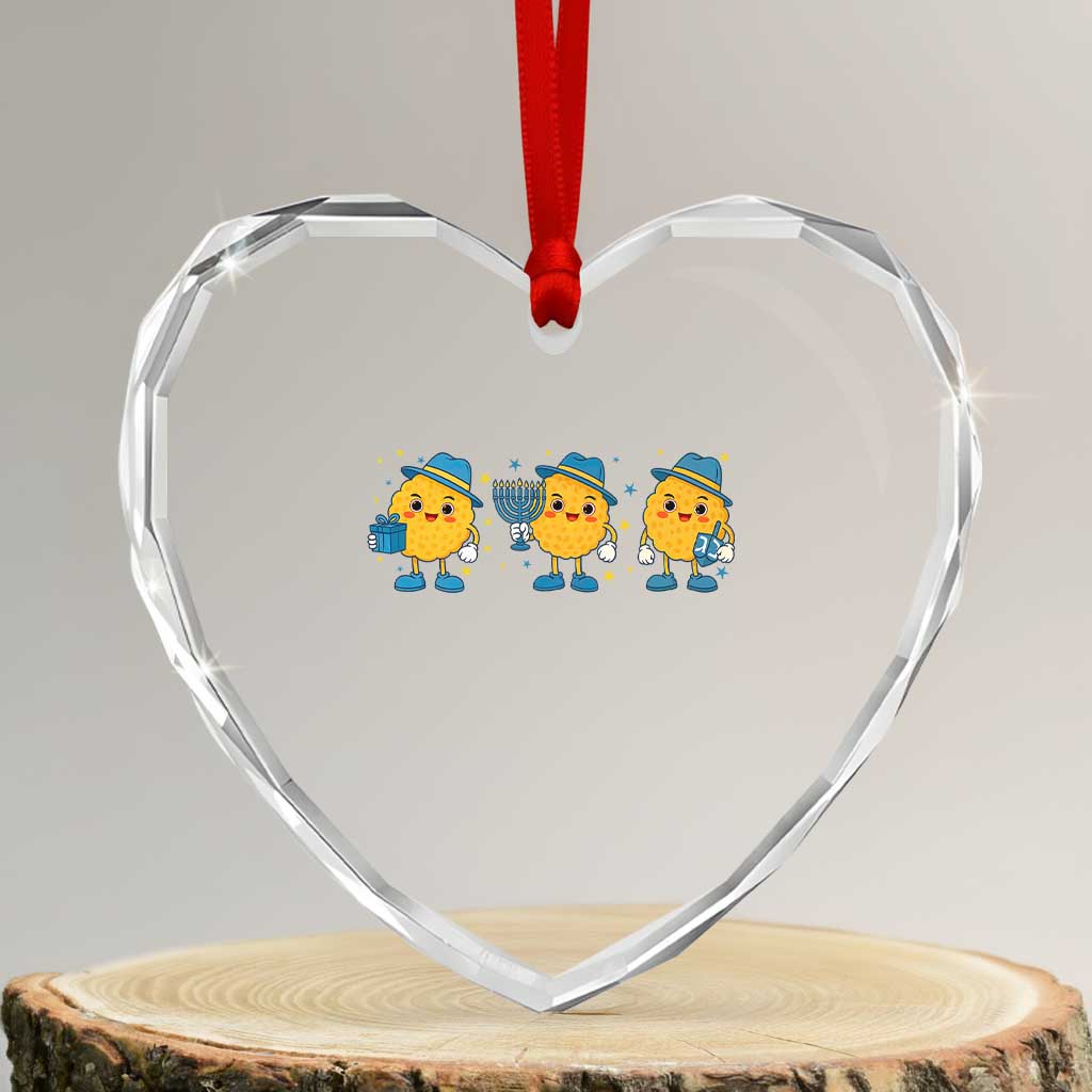 Latke For The Holidays Heart Crystal Glass Ornament Hanukkah Jewish Christmas Gift TS12 Transparent Glass 3'' Heart Print Your Wear
