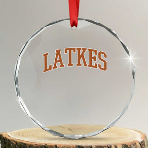 Latkes Crystal Glass Ornament Funny Hanukkah Gift Jewish Holiday Food Apparel TS10 Transparent Glass 3'' Circle Print Your Wear
