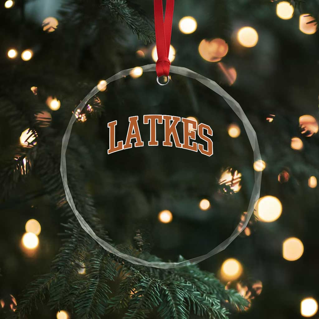 Latkes Crystal Glass Ornament Funny Hanukkah Gift Jewish Holiday Food Apparel TS10 Print Your Wear