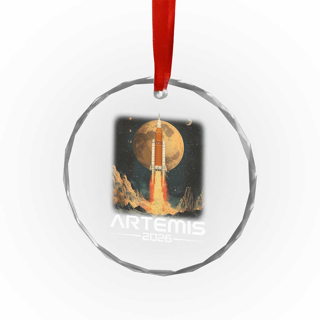 Launch To The Moon Mission Crystal Glass Ornament TS10 Print Your Wear
