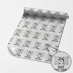 Lazy Siberian Husky Meme Wrapping Paper Roll Nope Not Today TS12 Christmas Plaid Print Your Wear