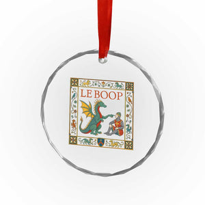 Le Boop Knight Dragon Renaissance Fair Medieval Humor Crystal Glass Ornament