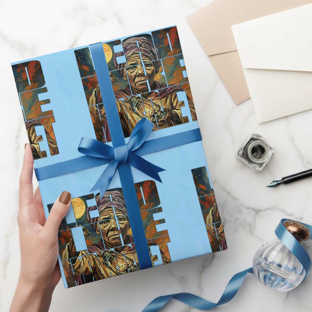 Lead Like Harriet Wrapping Paper Roll Black Women Leadership Quote TS12 Light Blue Print Your Wear