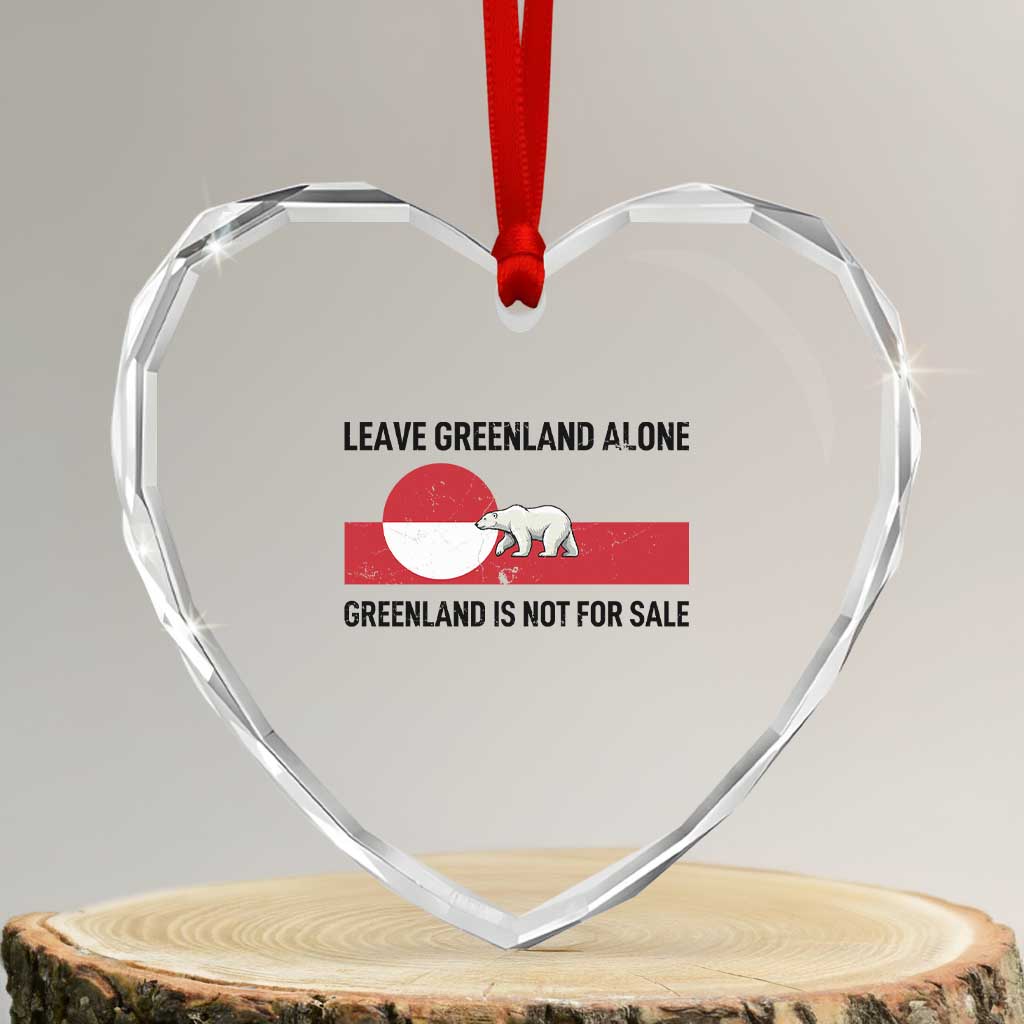 Leave Greenland Alone Polar Bear Protest Heart Crystal Glass Ornament Not For Sale Patriotic Flag TS02 Transparent Glass 3'' Heart Print Your Wear