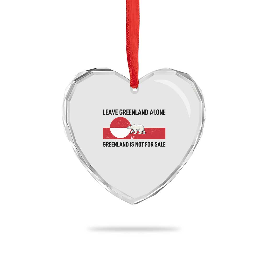 Leave Greenland Alone Polar Bear Protest Heart Crystal Glass Ornament Not For Sale Patriotic Flag TS02 Print Your Wear