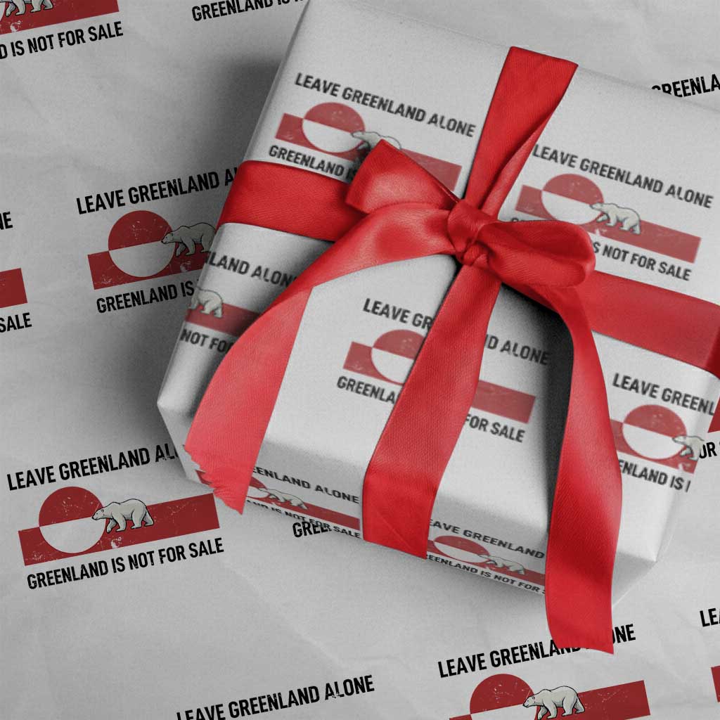 Leave Greenland Alone Polar Bear Protest Wrapping Paper Roll Not For Sale Patriotic Flag TS02 White Print Your Wear