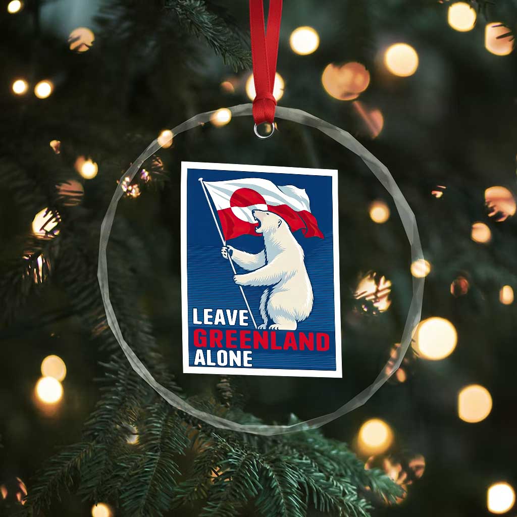 Leave Greenland Alone Polar Bear Resist Crystal Glass Ornament Vintage Patriotic Propaganda Sovereignty Protest TS02 Print Your Wear