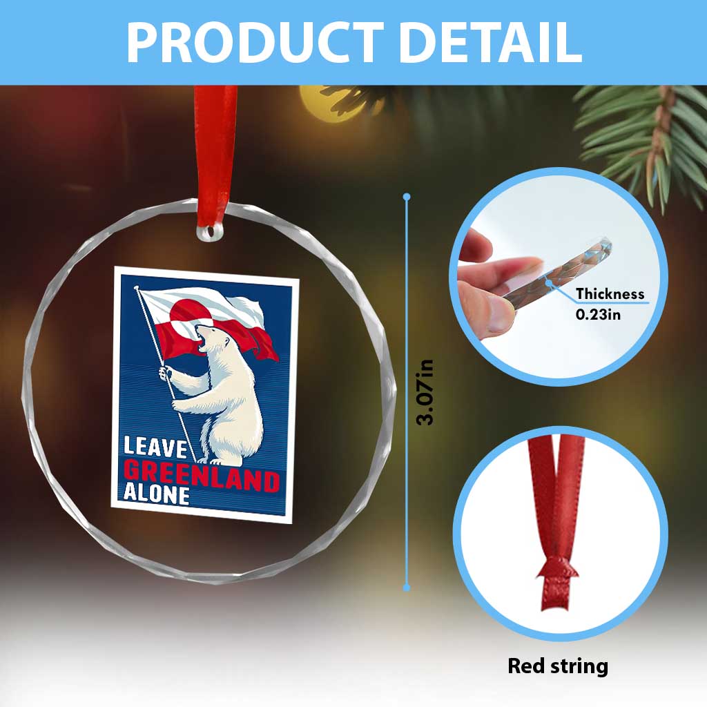 Leave Greenland Alone Polar Bear Resist Crystal Glass Ornament Vintage Patriotic Propaganda Sovereignty Protest TS02 Print Your Wear