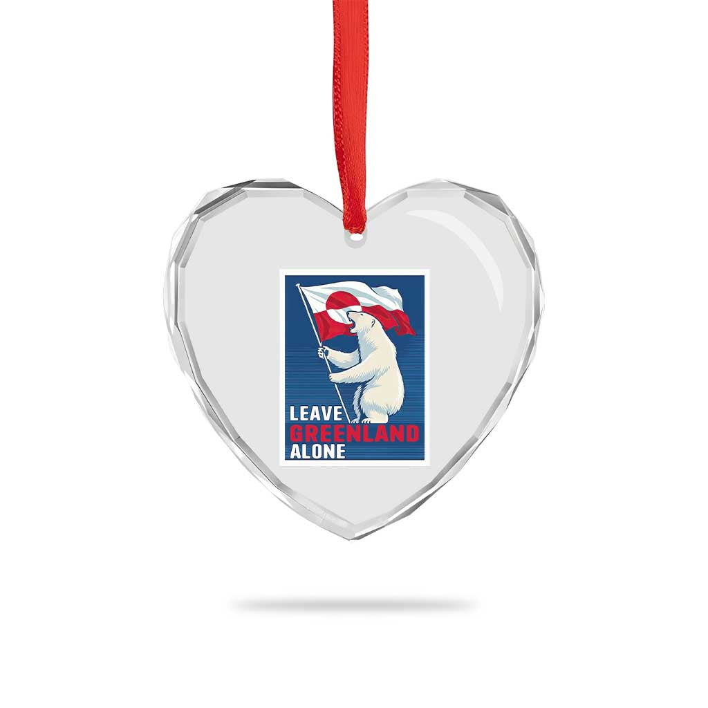 Leave Greenland Alone Polar Bear Resist Heart Crystal Glass Ornament Vintage Patriotic Propaganda Sovereignty Protest TS02 Print Your Wear