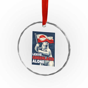 Leave Greenland Alone Vintage Poster Graphic Crystal Glass Ornament Retro Polar Bear Waving Flag Patriot TS02 Print Your Wear