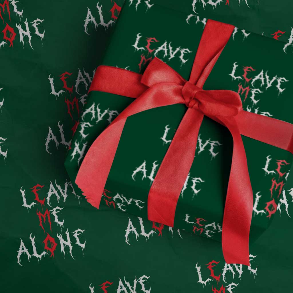 Leave me Alone Emo Wrapping Paper Roll Aesthetic Goth Scene Alternative Music TS10 Green Print Your Wear