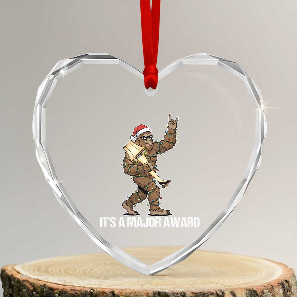 Leg Lamp Christmas Heart Crystal Glass Ornament Funny Bigfoot Fra Gee Leh Xmas TS14 Transparent Glass 3'' Heart Print Your Wear