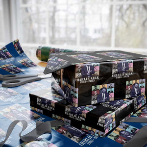 Legacy of Charlie Kirk Wrapping Paper Roll 1993 2025 Memorial Pop Art Tribute Graphic TS02 Black Print Your Wear